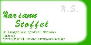 mariann stoffel business card